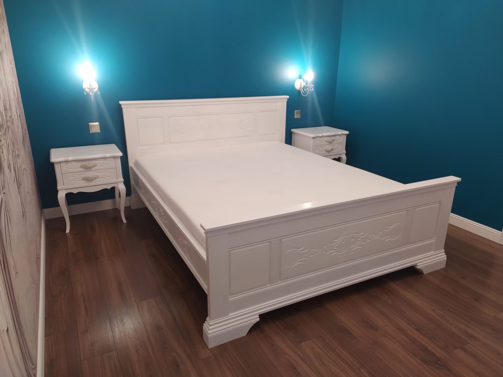 lozko szafki nocne stylowe buk - Stylmetdrew